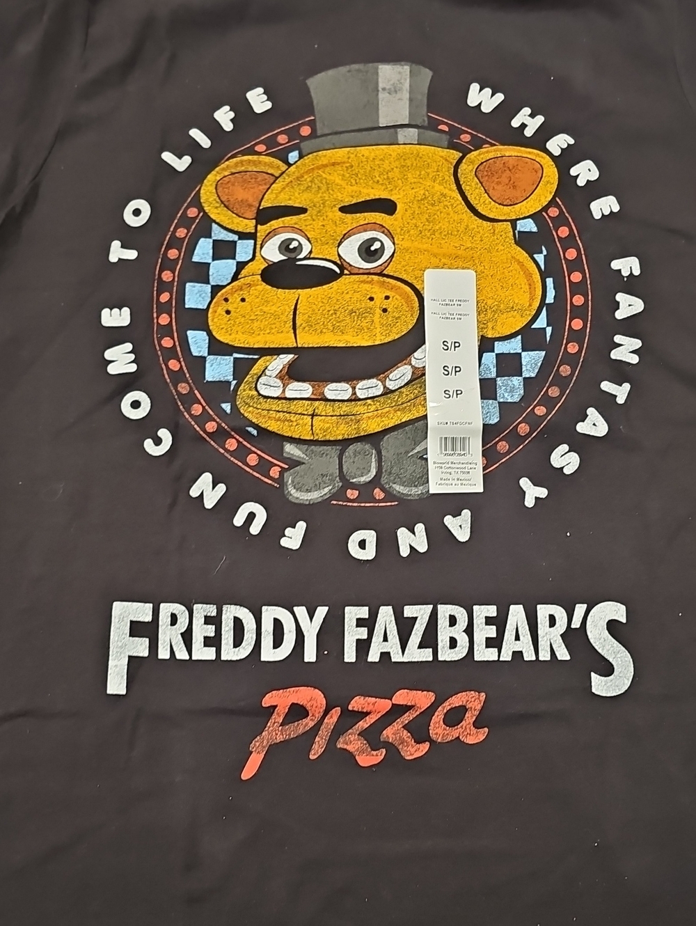 V Black Freddy Fazdears Pizza Five Nights At Freddys Shirt Size S - Picture 3 of 6